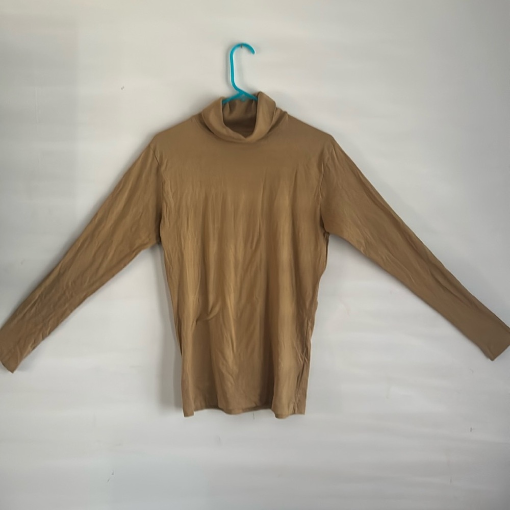 Beige V neck long sleeve